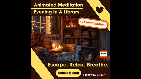 Therapeutic Meditation | Evening In A Library | Halloween Ambience Spooky Ghost | 4K | Stress-Relief