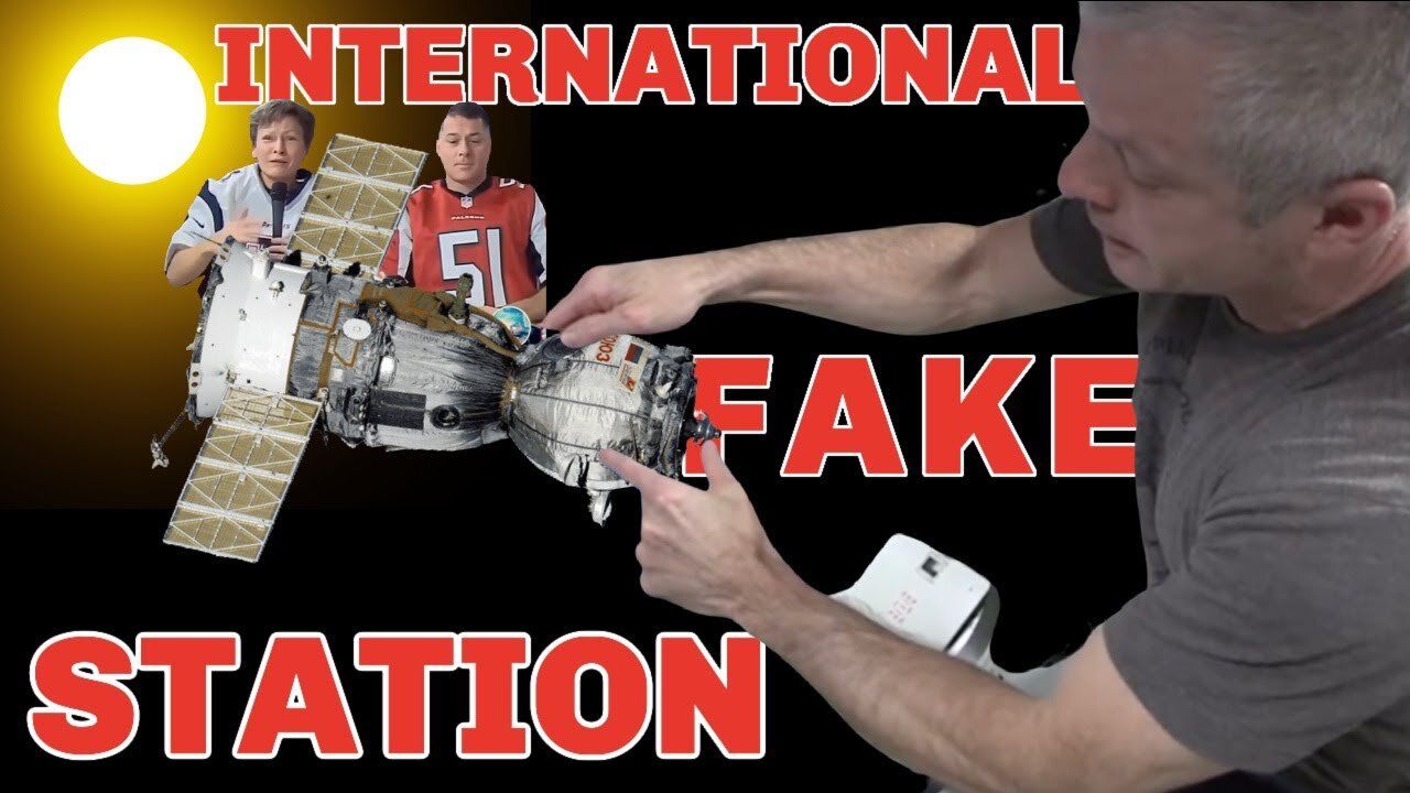 ISS walk through FAKE over a Flat Earth