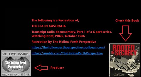 1986 Radio Series - THE CIA IN AUSTRALIA - Part 1