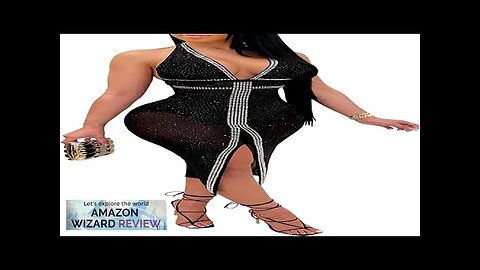 PORRCEY Women's Sexy Rhinestone Sleeveless Night Club Dress Party Clubwear for Women Review