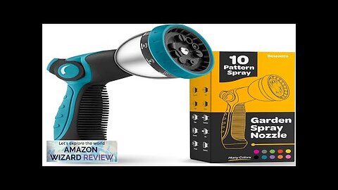 Hose Nozzle Blue Heavy Duty Hose Sprayer With 10 Adjustable Watering Patterns. Review