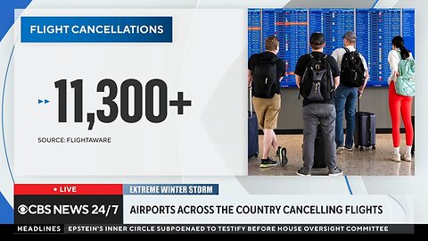 Flight cancellations pile up across the country amid major winter storms