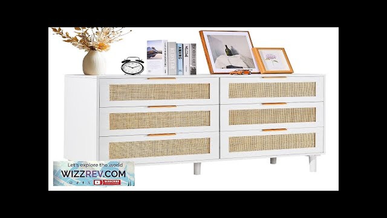 VEVOR 6 Drawer Rattan Dresser Boho Dresser Rattan Chest of Drawers Review