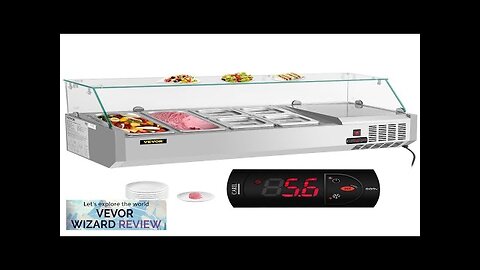 VEVOR Refrigerated Condiment Prep Station 48-Inch 10.8Qt Sandwich Prep Table w/ 2 Review