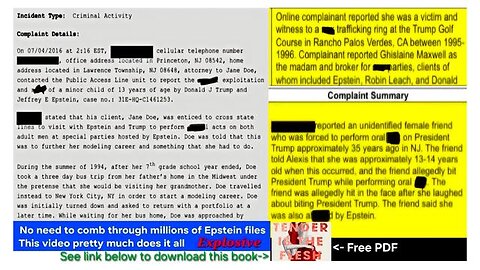 This video is as credible and damning as any evidence can get on Trump & Epstein (ebook link below)