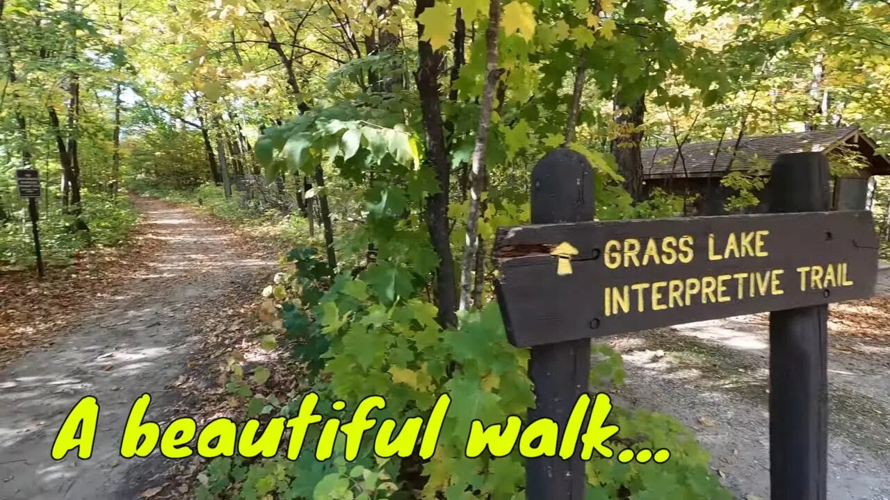 Walking on Grass Lake Trail in Maplewood State Park