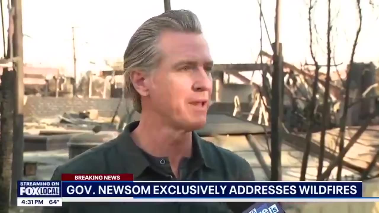 Psychopath Gavin Newsom Grinning Like A Maniac About Destroyed Properties Being Re-Developed