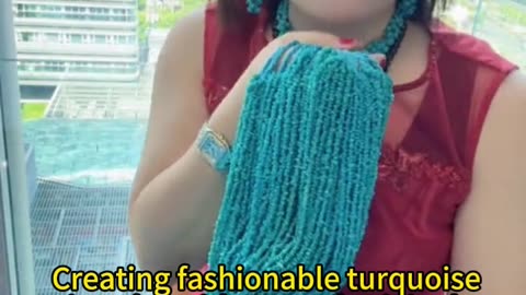 250121-4 Creating fashionable turquoise jewelry with natural original sterling treatment small size