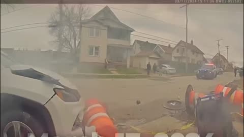 Police Officers Detain Suspect After Street Altercation