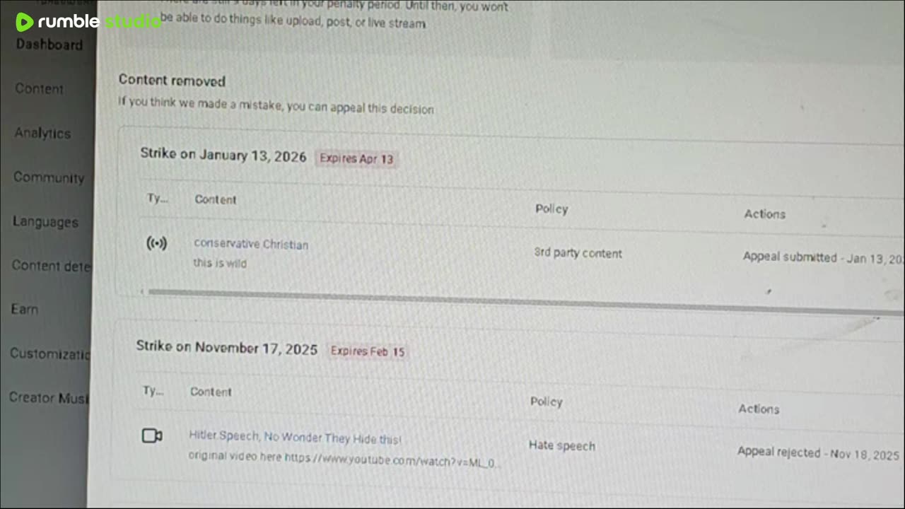 The Bitch that is you tube.