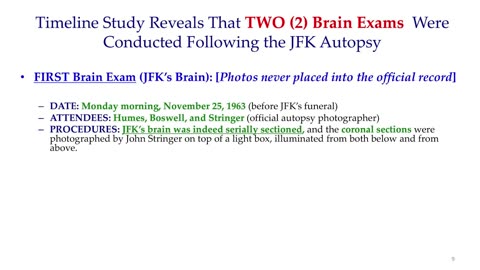 Horne: JFK Brain Photos are NOT JFK's Brain - THE 2 BRAIN EXAMS FOLLOWING THE AUTOPSY -Directors Cut