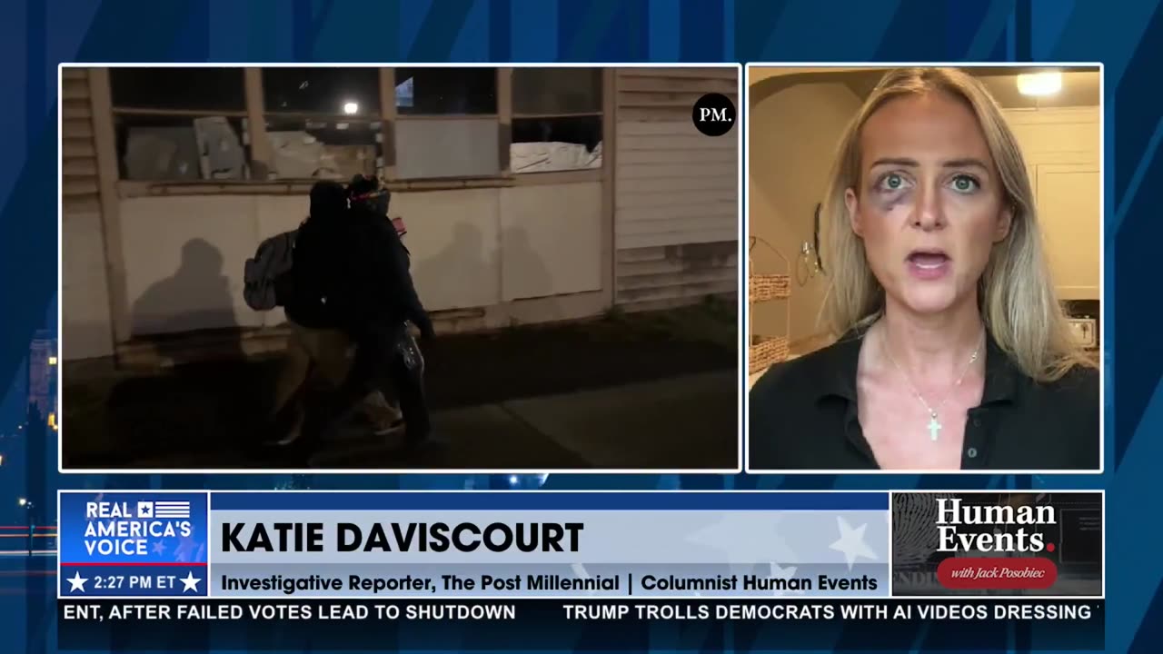 JOURNALIST GETS BLACK EYE FROM ANTIFA AT PORTLAND ICE CENTER