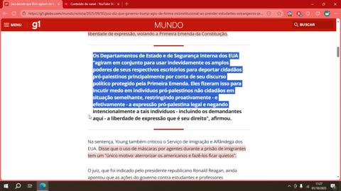 Juiz decide que EUA agiram de forma ilegal ao prender alunos pró-Palestina