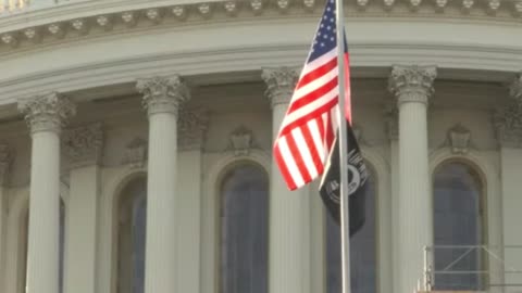 US Capitol Flag Washington DC Waiting for TRUMP Inauguration