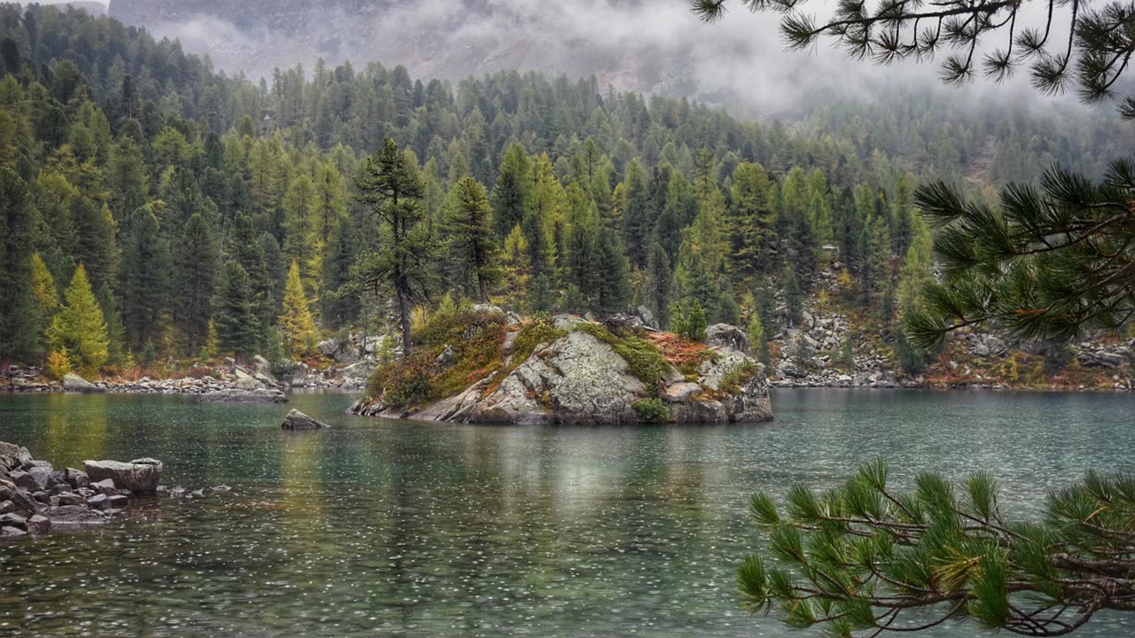 Rain on a Misty Lake | 8 Hours of Rain Sounds for Sleep, Relaxation and Meditation