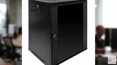 NavePoint 12U Server Rack Enclosure with Glass Door, Cooling Fan, Locks, & Remov