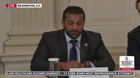 KASH PATEL Calls Stephen Miller "Stephen Weiner" During Donald Trump ANTIFA Presser