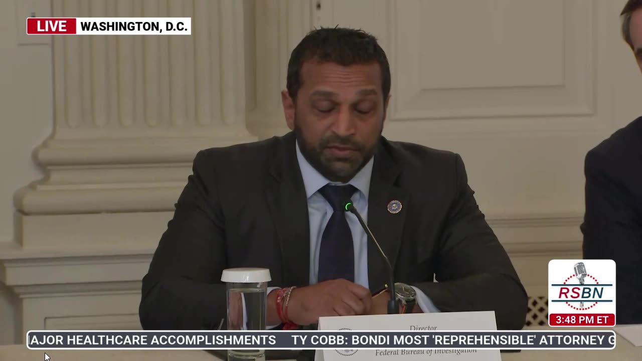KASH PATEL Calls Stephen Miller "Stephen Weiner" During Donald Trump ANTIFA Presser