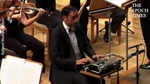 MAN PLAYS THE TYPEWRITER😳 IN THE ORCHESTRA