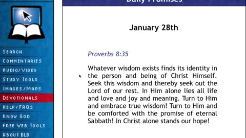 BLB Daily Promises January 28