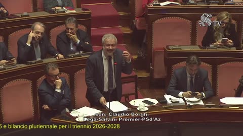 🔴Intervento del Sen. Claudio Borghi in Aula, in replica, come relatore, alla legge di bilancio 2026.