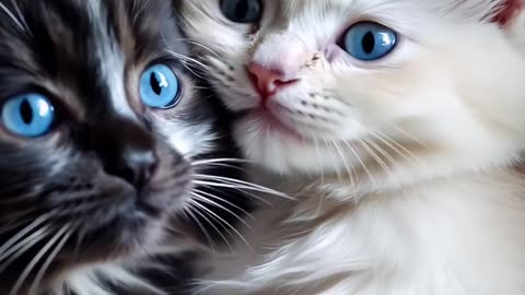 Amazing black and white cats