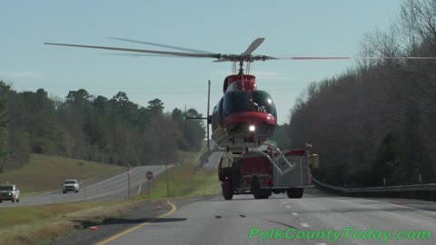 DRIVER ROLLS VEHICLE, FLOWN FROM SCENE, GOODRICH TEXAS, FEBRUARY 1, 2025...