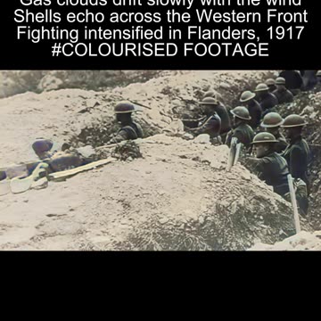 British artillery and mustard gas clouds over Flanders 1917