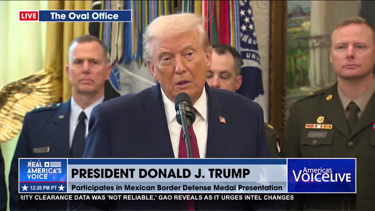 POTUS HONORS MILITARY FOR BORDER PROTECTION WITH MEDALS