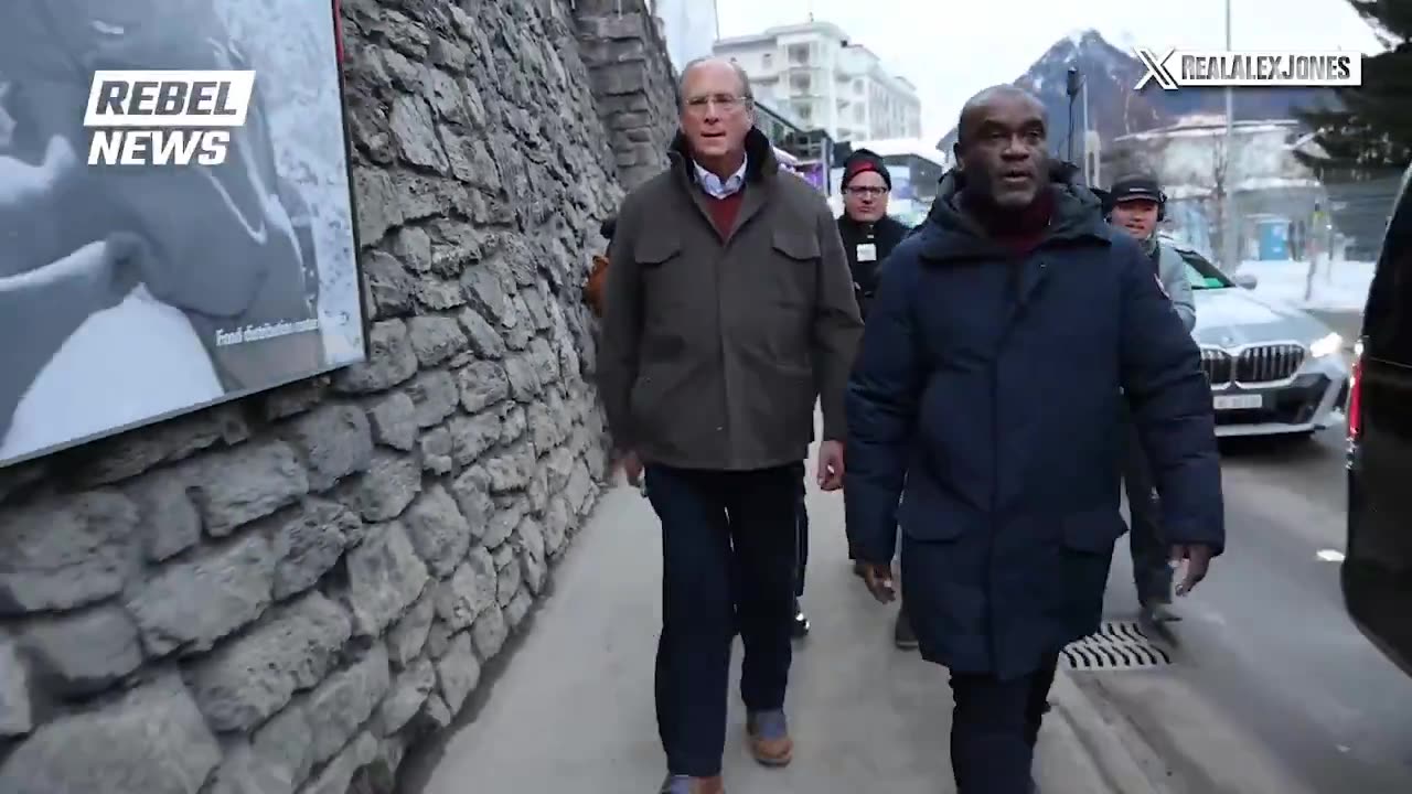 Rebel News Crew Confront Mega Globalist & BlackRock CEO Larry Fink On The Streets of DAVOS
