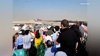 Fireball engulfs Indian fighter jet after crash in Dubai