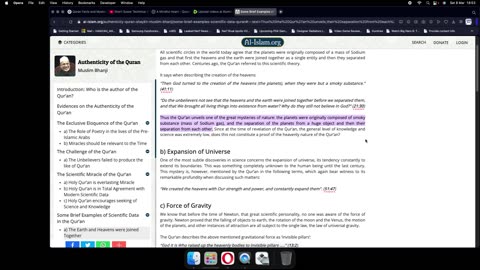 Some Brief Examples of Scientific Data in the Qur’an