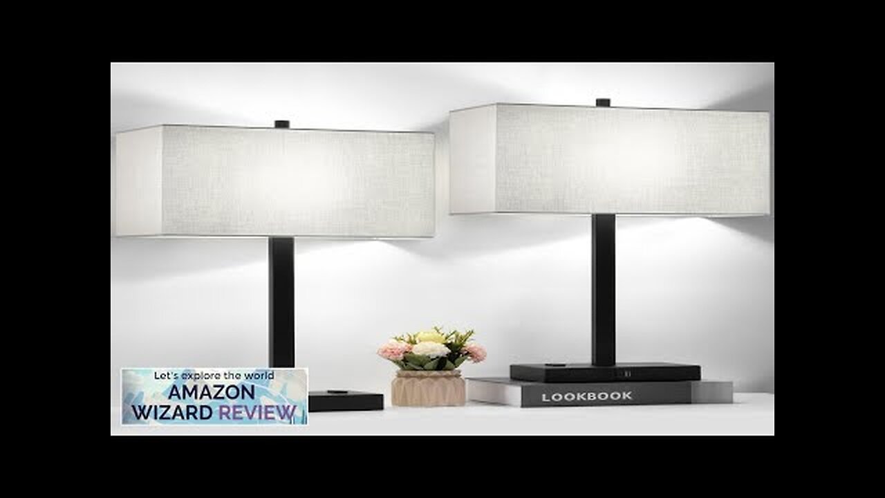 21" Set of 2 Touch Control Table Lamps with 2 USB Review