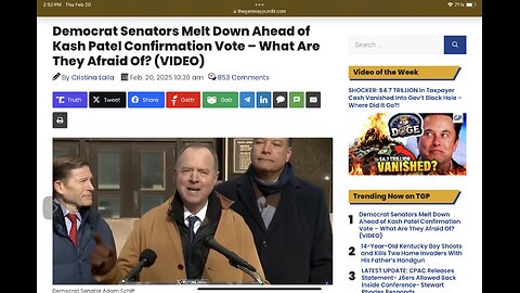 Democrat Senators Melt Down Ahead of Kash Patel Confirmation Vote – What Are They Afraid Of?