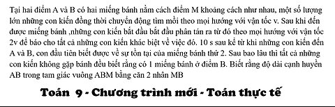 Toán 9: Tại hai điểm A và B có hai miếng bánh nằm cách điểm M khoảng cách như nhau