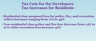 Tax Cuts for the Developers - Tax Increases for Residents