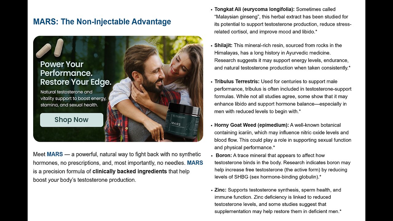 Natural Testosterone Boosters Preferred Over Synthetic Testosterone Injections, Dr Peter McCullough™