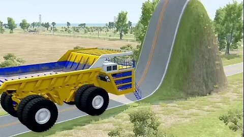 "BeamNG.drive – Massive Dump Truck Takes on the Impossible Vertical Ramp! 😱🚚💥"
