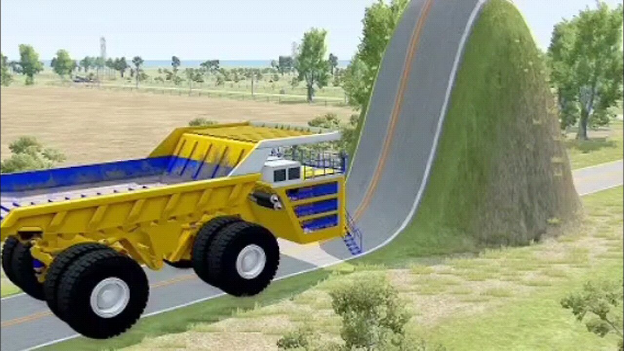 "BeamNG.drive – Massive Dump Truck Takes on the Impossible Vertical Ramp! 😱🚚💥"