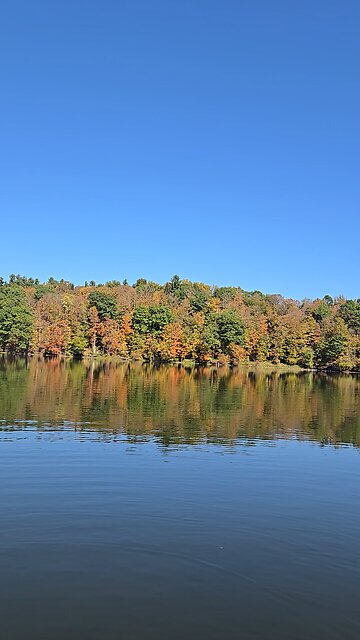 Fall colors on beardslee lake ny