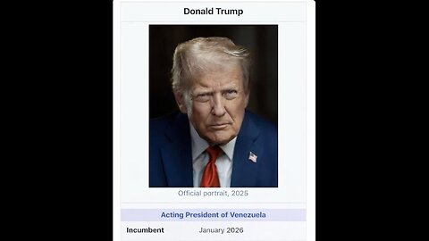 Trump pic as Acting President of VZ! Greenland! Contempt on Clinton! Matrix is breaking! 1_13_2026
