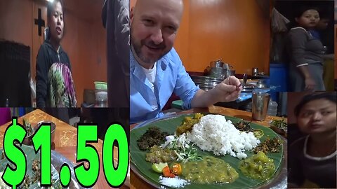 22, 🇮🇳 Trying $1.50 Banana Leaf Thali ¦ India Food Vlog