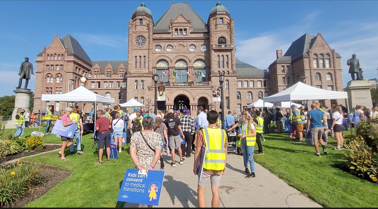 2025 09 27 Queens Pk Toronto. Let Kids Be. Rally and March.
