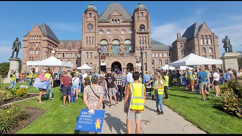 2025 09 27 Queens Pk Toronto. Let Kids Be. Rally and March.