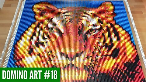 AMAZING GOLDEN TIGER MADE FROM 8,200 DOMINOES | Domino Art #18