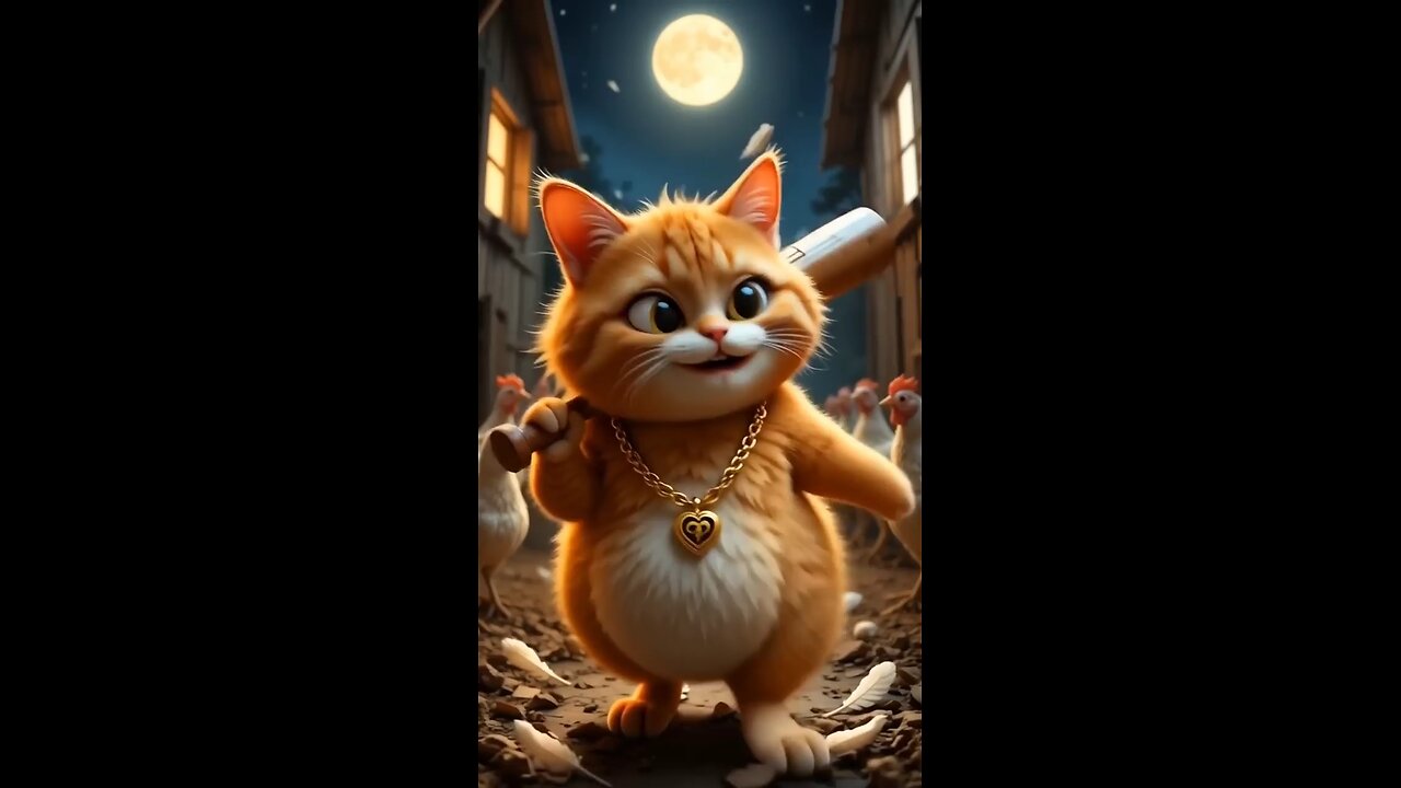 Ai cat cartoon shorts l Cat stealing Chicken #3danimation #aicat #pets #animallife