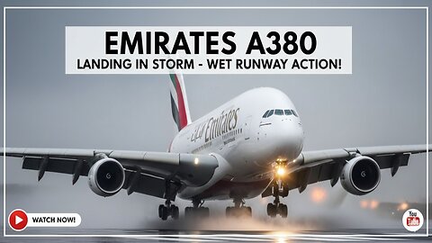 Emirates Takeoff 🌧️✈️ Heavy Rain & Stormy Clouds 😱🔥 Epic Season Flight 🌩️✨