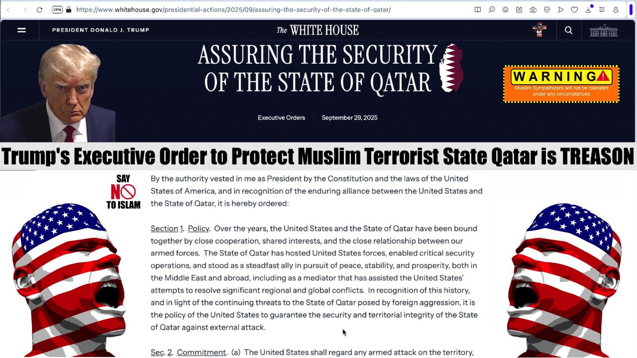 Trump's Executive Order to Protect Muslim Terrorist State Qatar is TREASON