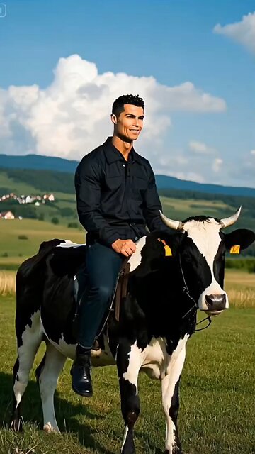 Ronaldo enjoying farm house