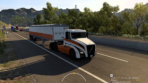 ATS, Downhill 7% grade, Volvo VNL, 42 t, engine Jake braking, automated manual transmission